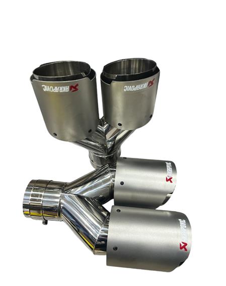 AKRAPOVİÇ 90 MM İTHAL GRİ ÇİFTLİ EGZOZ UCU SETİ