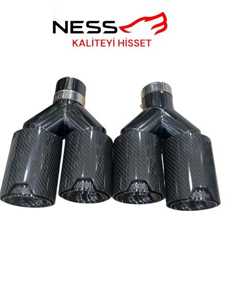 BMW 90 MM İTHAL ÇİFTLİ TİTANYUM  EGZOZ UCU SETİ