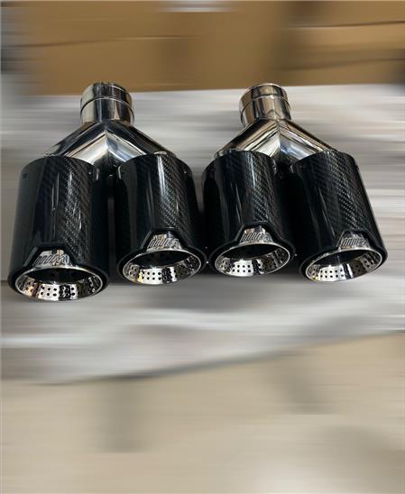 BMW 90 MM İÇİ DELİKLİ KROM İTHAL ÇİFTLİ EGZOZ UCU SETİ